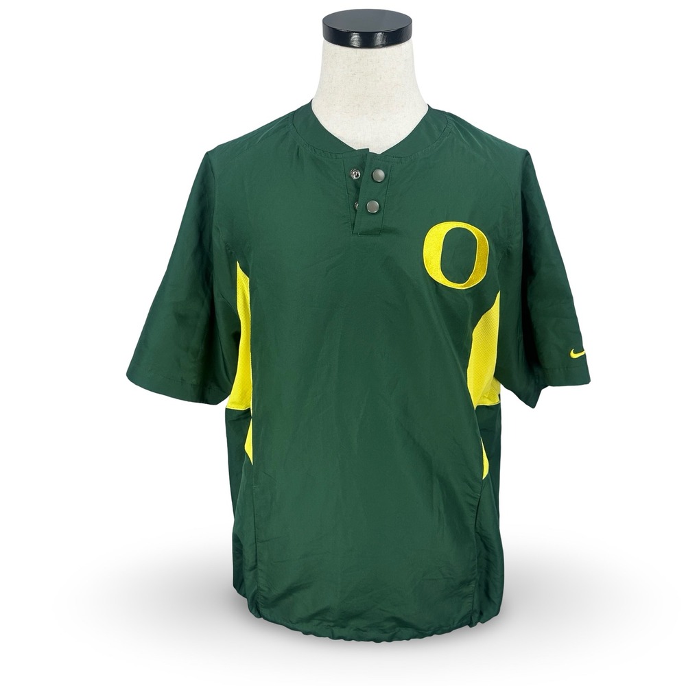 Vintage‎ Y2K Nike Oregon Ducks Windbreaker Jersey Green Men's Short Sleeve Large
